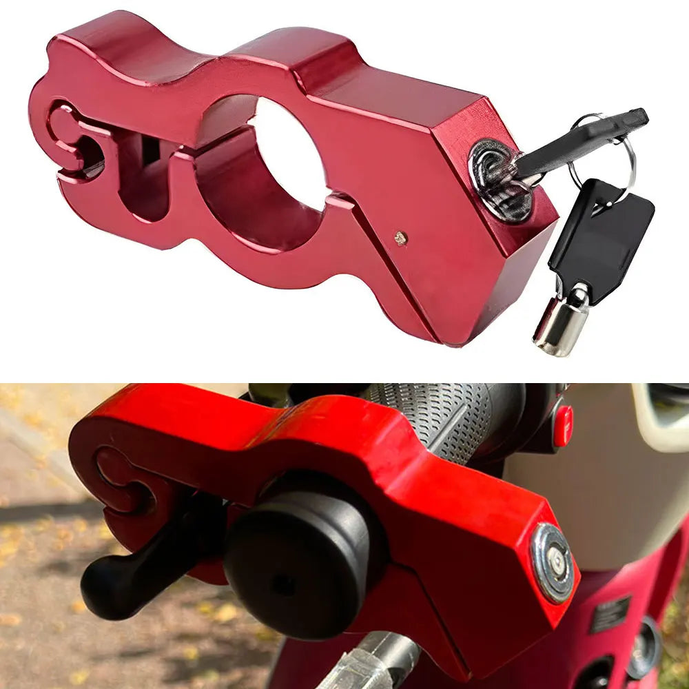 1PC Motorcycle Handlebar Lock Handlebar Brake Handle Solid Lock Imitating Steal Lock Pull Rod ATV Dirt Street Bikes anti Theft