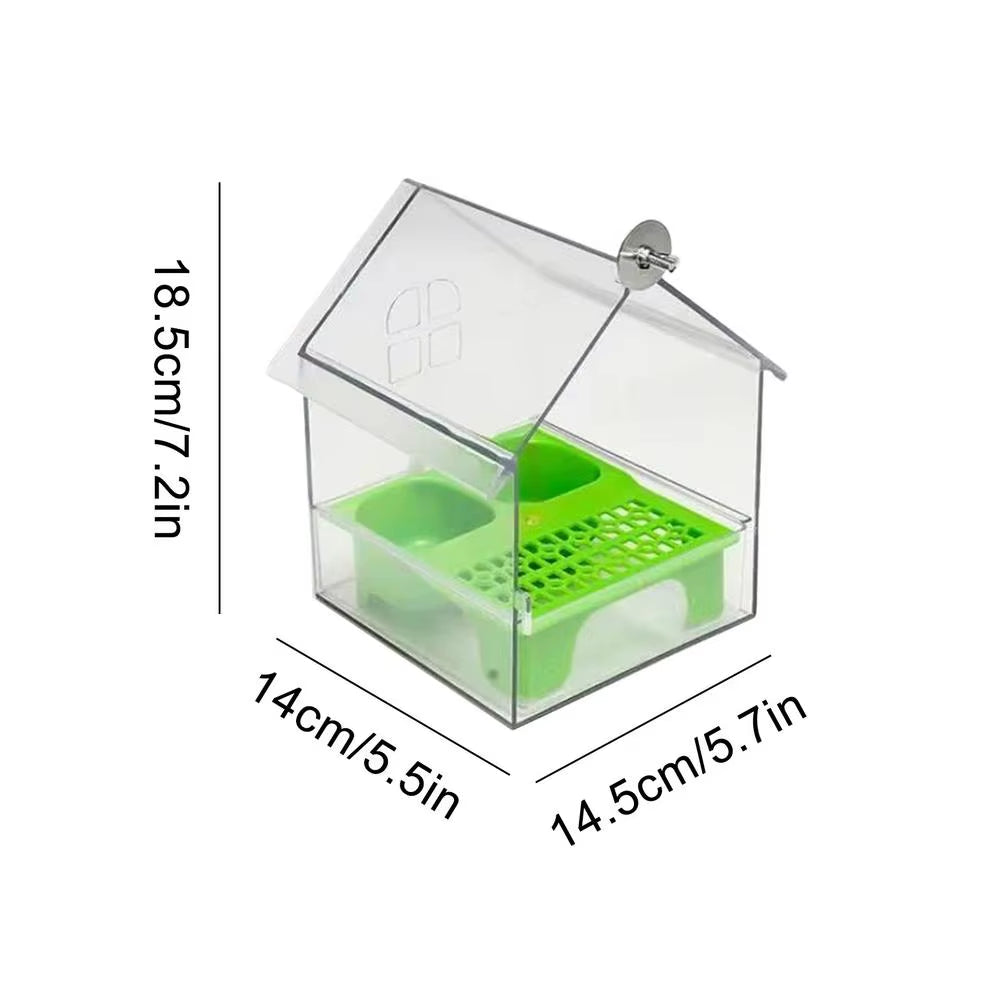 ABS Bird Feeder Prevent Scattering Bird Feeding Bowl Hanging Multifunction Bird Bath Parakeets Bathtub Bird Cage Accessories