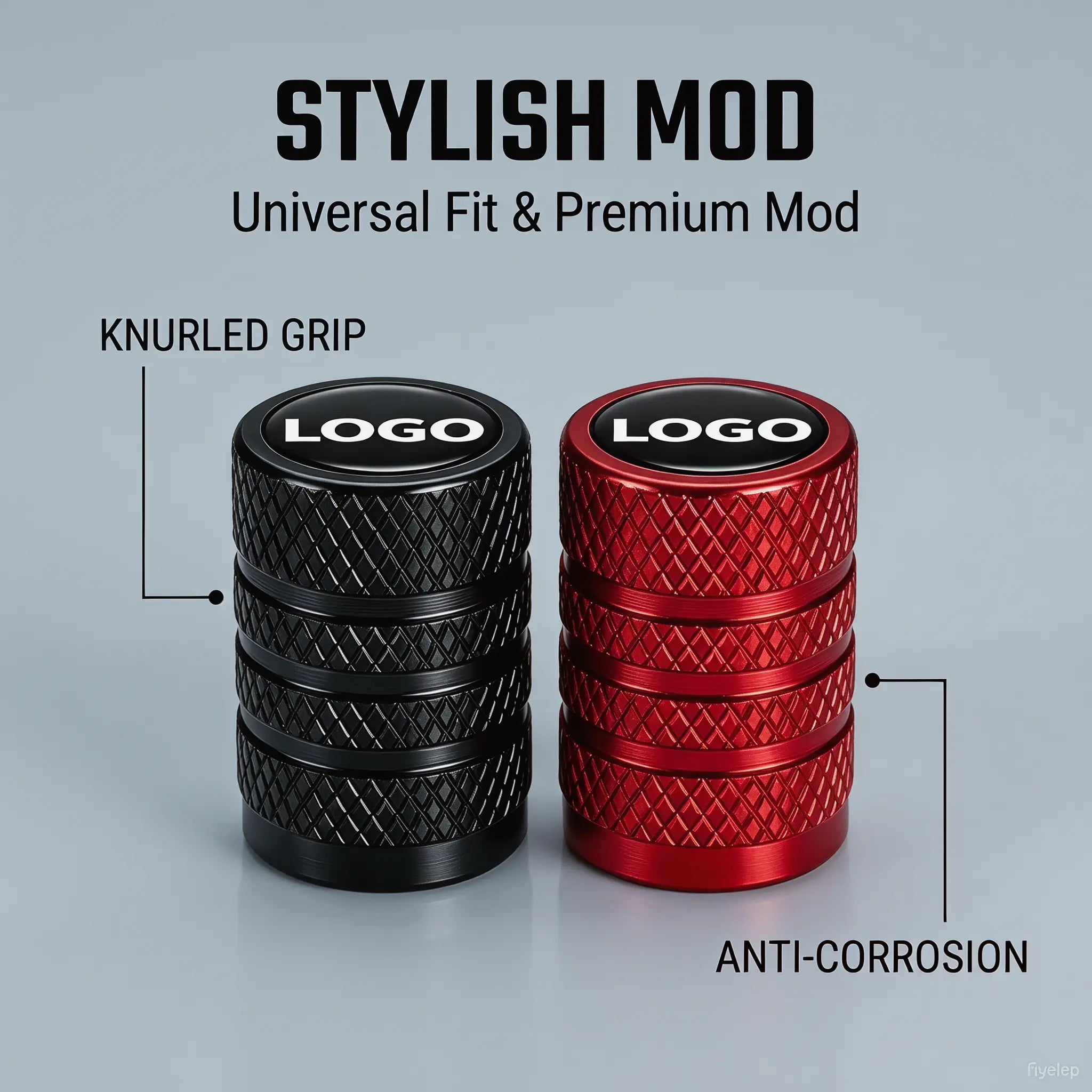 US Flag Knurled Aluminum Tire Valve Stem Caps, Anti-Rust Dustproof Leakproof Air Valve Covers, Corrosion Resistant Alloy Stem Caps for Car Truck SUV ATV Motorcycle Bike Heavy Duty Auto Mod Tire Air Protector Wheel Parts Universal Vehicle Accessories