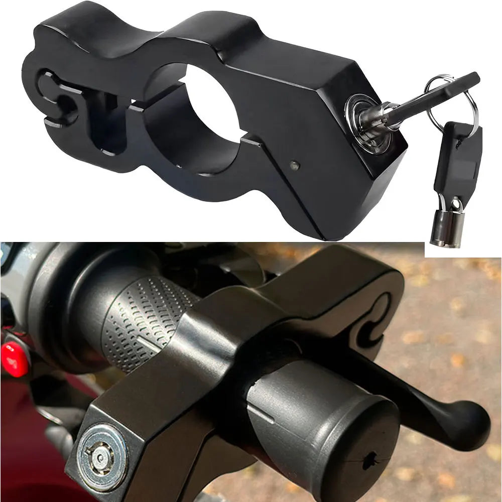 1PC Motorcycle Handlebar Lock Handlebar Brake Handle Solid Lock Imitating Steal Lock Pull Rod ATV Dirt Street Bikes anti Theft