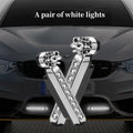2Pcs Wind Powered Car LED Daytime Running Light Auxiliary Lighting Rotation Fan Lamp Automobile Day Time Headlight Decorative