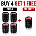 US Flag Knurled Aluminum Tire Valve Stem Caps, Anti-Rust Dustproof Leakproof Air Valve Covers, Corrosion Resistant Alloy Stem Caps for Car Truck SUV ATV Motorcycle Bike Heavy Duty Auto Mod Tire Air Protector Wheel Parts Universal Vehicle Accessories