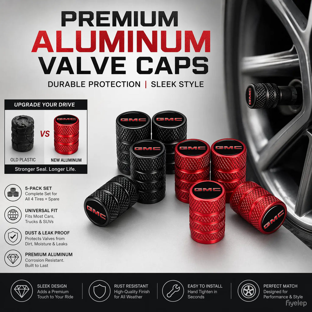 US Flag Knurled Aluminum Tire Valve Stem Caps, Anti-Rust Dustproof Leakproof Air Valve Covers, Corrosion Resistant Alloy Stem Caps for Car Truck SUV ATV Motorcycle Bike Heavy Duty Auto Mod Tire Air Protector Wheel Parts Universal Vehicle Accessories