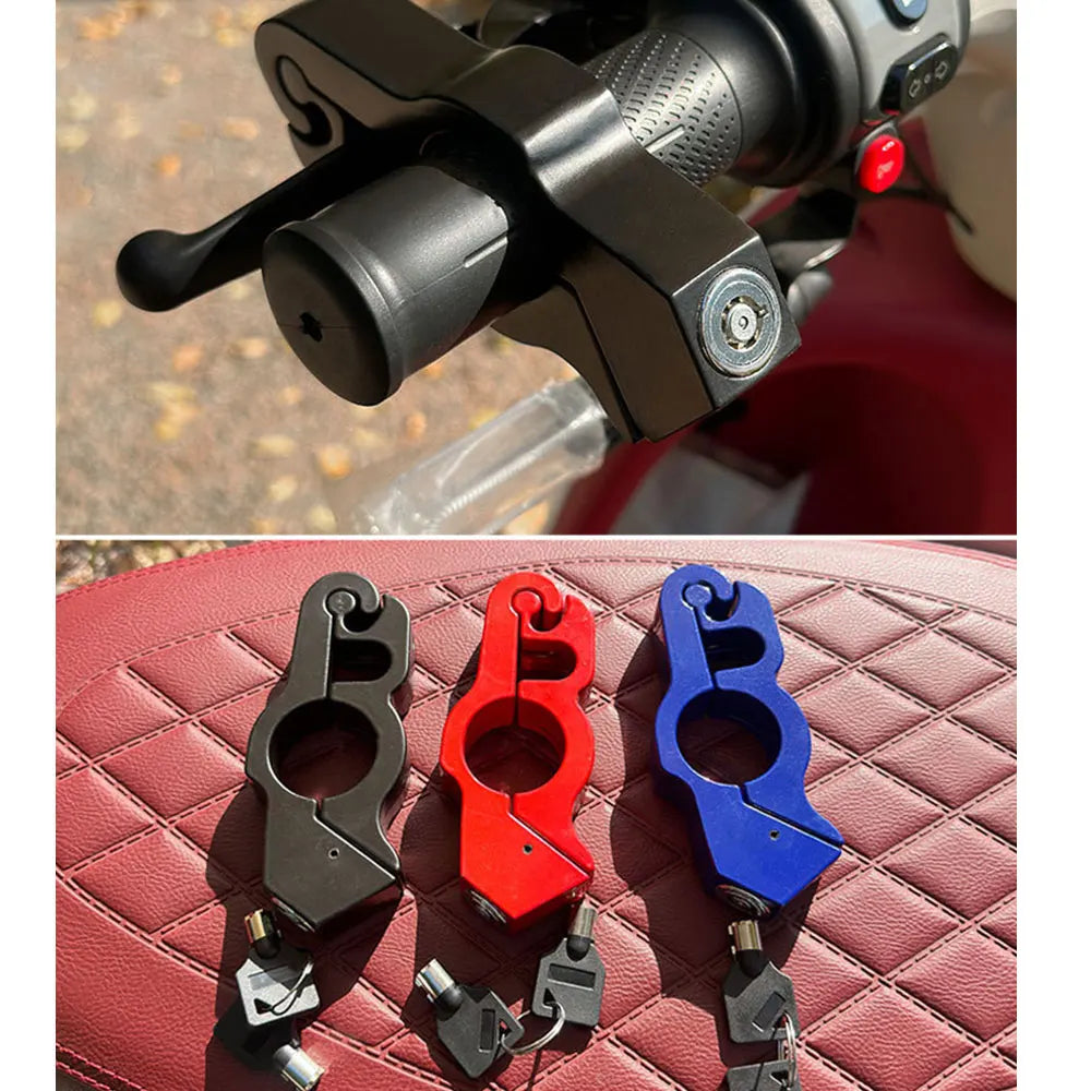 1PC Motorcycle Handlebar Lock Handlebar Brake Handle Solid Lock Imitating Steal Lock Pull Rod ATV Dirt Street Bikes anti Theft