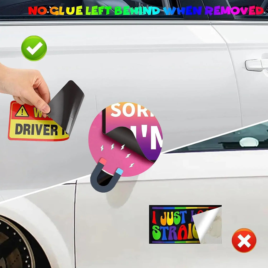 Pride Rainbow Magnet Bumper Stickers – Reusable Funny Car Magnets 7.8 X 3.1 Inches, Vehicle Accessories for Cars, Trucks & Fridge Decor
