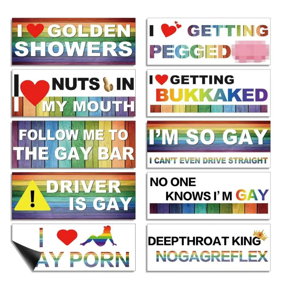 Pride Rainbow Magnet Bumper Stickers – Reusable Funny Car Magnets 7.8 X 3.1 Inches, Vehicle Accessories for Cars, Trucks & Fridge Decor